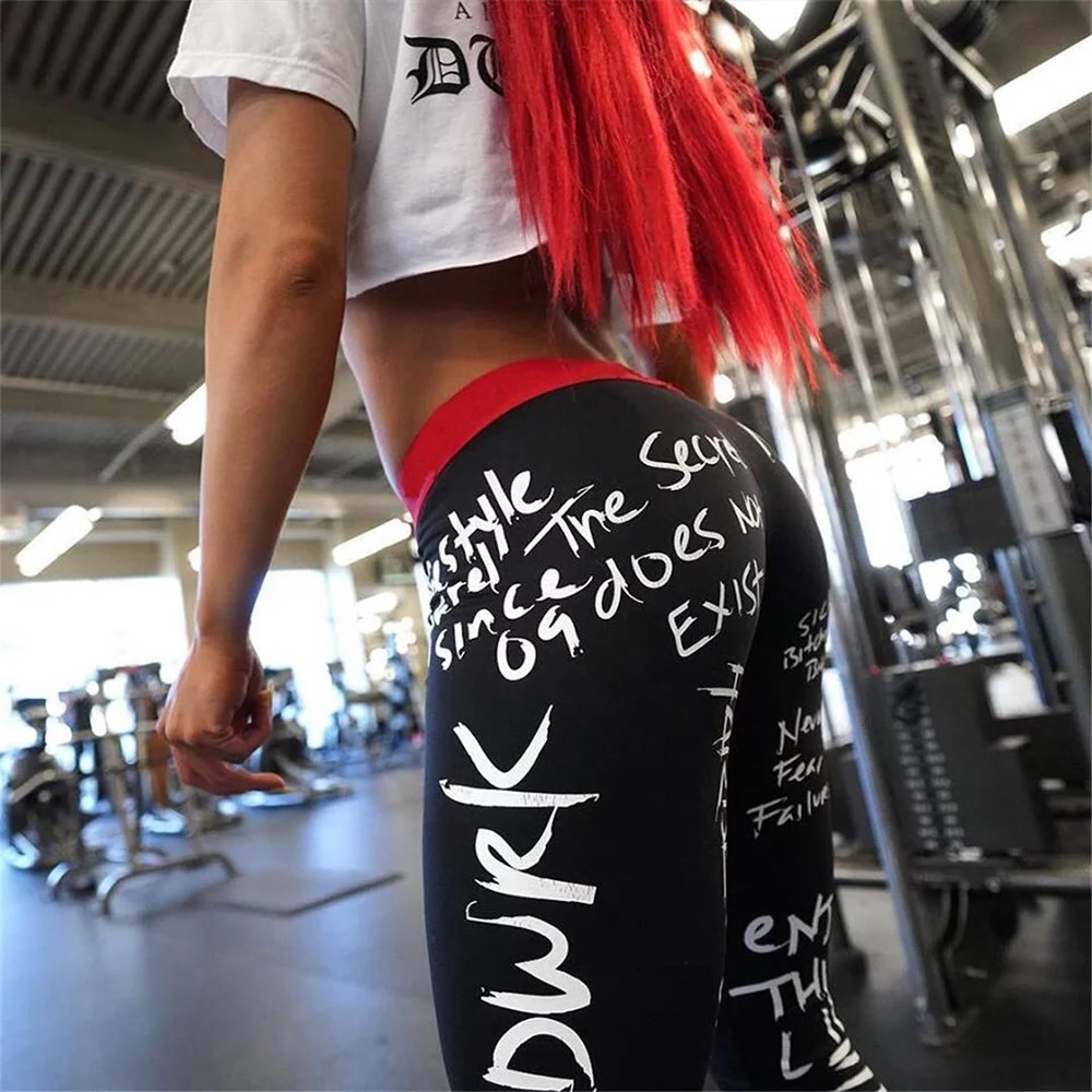 Leggings with inspirational quotes Black